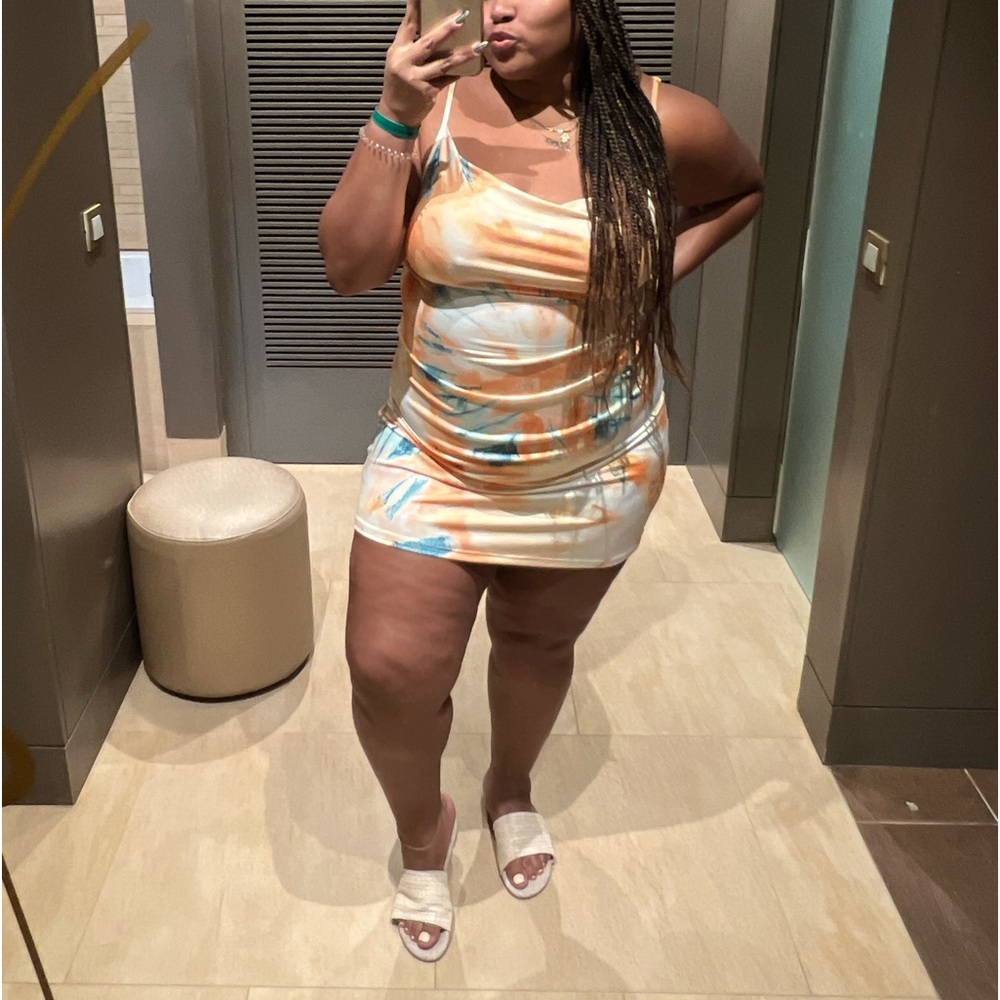 Cowlneck tyedye dress